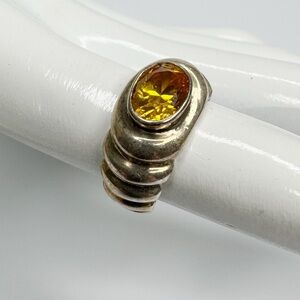 Sterling Silver and Citrine Ring November Birthstone size 5
